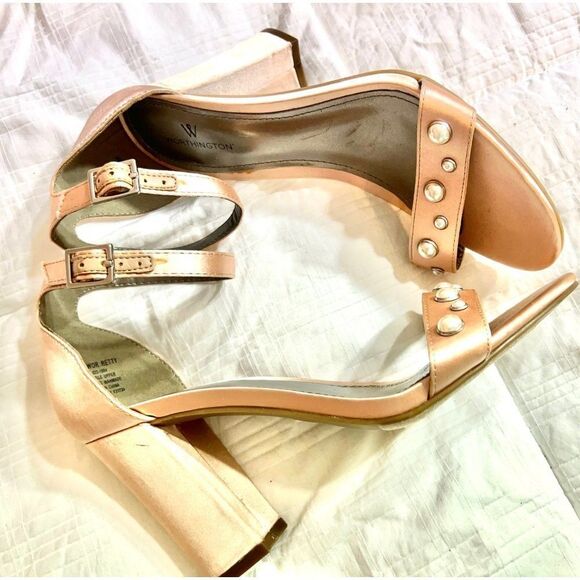 Worthington Dusty Rose Size 7 Heels with Faux Pearls NWOT - Picture 7 of 12